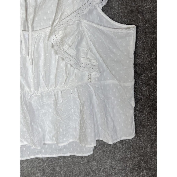 Old Navy Cap Sleeve Embroidered Lace Square Neck Top Womens Size 4X White NWT - Picture 13 of 16